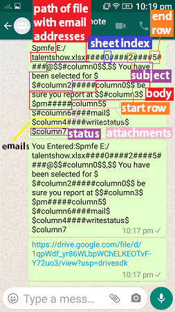 Sendpersonalizedmailfromexcel command, whatsapp cloud remote